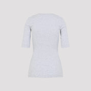Brunello Cucinelli V - Neck Ribbed T-Shirt - WOMEN CLOTHING - Brunello Cucinelli - T.Luxy