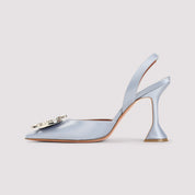 Amina Muaddi Mules - Blue | c88ae94897fbc15577d48edb7671c58a293a5348