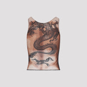 Jean Paul Gaultier Safe Sex Tattoo Top - WOMEN CLOTHING - Jean Paul Gaultier - T.Luxy