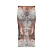 Jean Paul Gaultier Safe Sex Tattoo Midi Skirt - WOMEN CLOTHING - Jean Paul Gaultier - T.Luxy