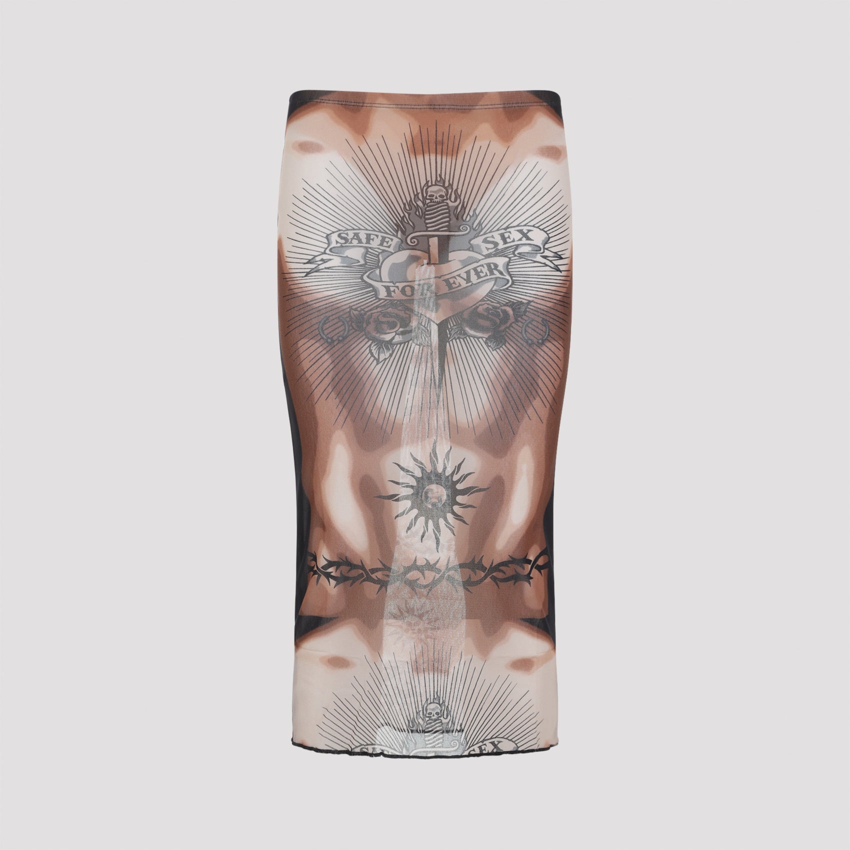 Jean Paul Gaultier Safe Sex Tattoo Midi Skirt - WOMEN CLOTHING - Jean Paul Gaultier - T.Luxy