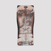 Jean Paul Gaultier Safe Sex Tattoo Midi Skirt - WOMEN CLOTHING - Jean Paul Gaultier - T.Luxy