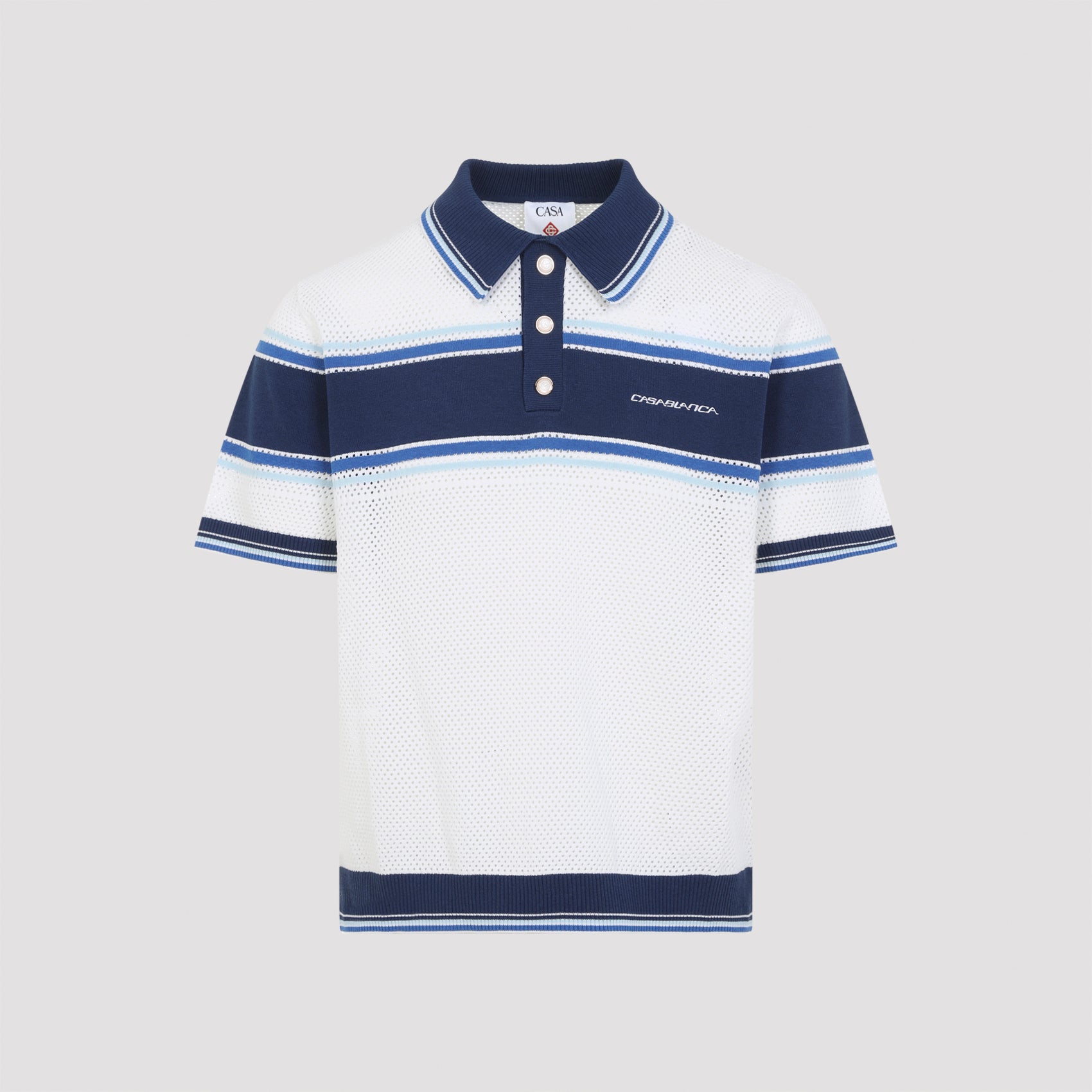 Casablanca Mesh Stripe Polo - MEN CLOTHING - Casablanca - T.Luxy