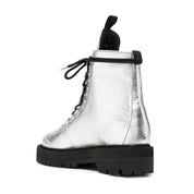 Off-White Metallic Finish Ankle Boots