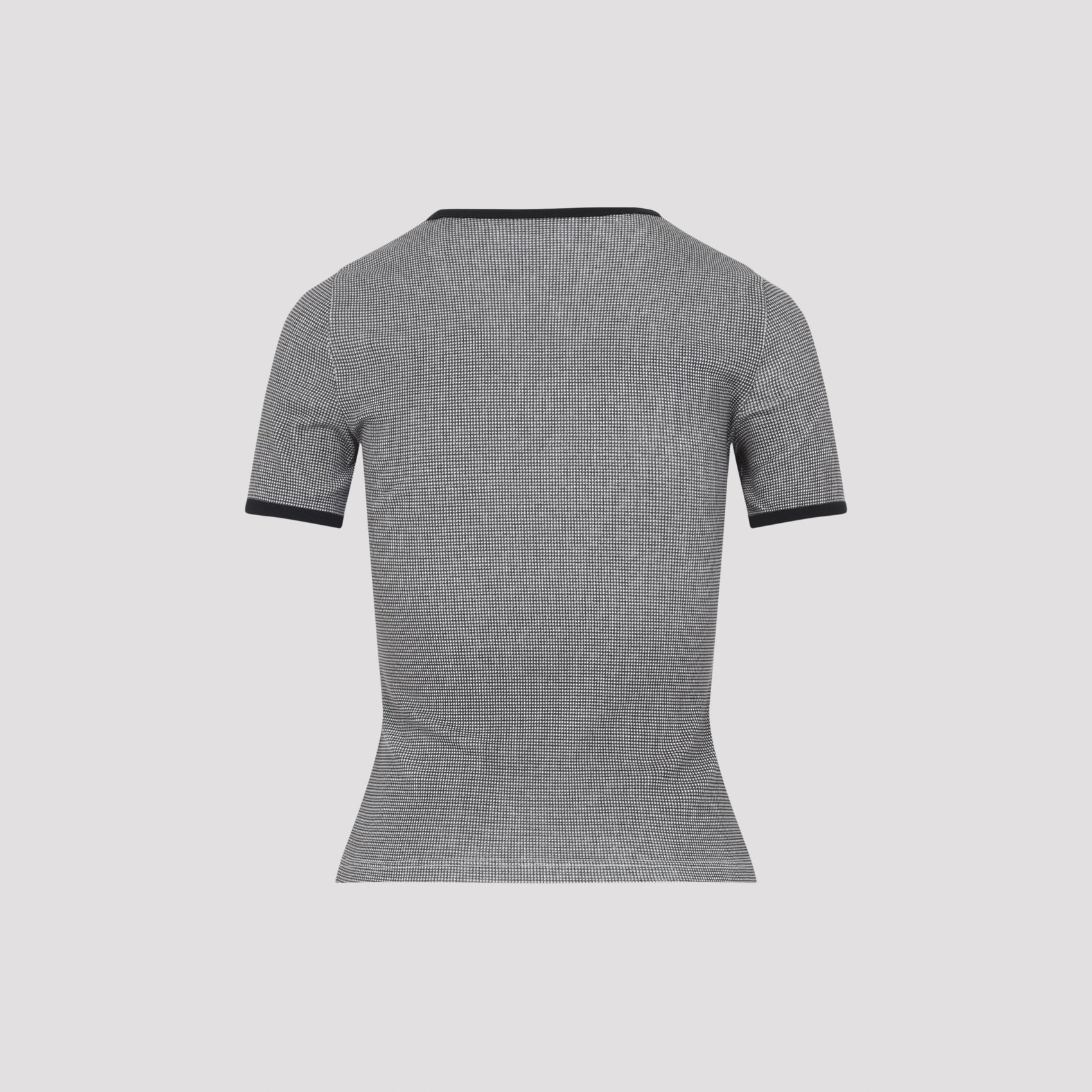Courreges Houndstooth Contrast T-Shirt - WOMEN CLOTHING - Courreges - T.Luxy