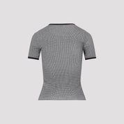 Courreges Houndstooth Contrast T-Shirt - WOMEN CLOTHING - Courreges - T.Luxy