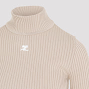 CourrèGes Roll Neck Ribbed Jumper - WOMEN CLOTHING - Courreges - T.Luxy