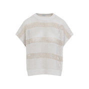 Brunello Cucinelli Knit Striped Sweater - WOMEN CLOTHING - Brunello Cucinelli - T.Luxy