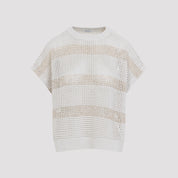 Brunello Cucinelli Knit Striped Sweater - WOMEN CLOTHING - Brunello Cucinelli - T.Luxy
