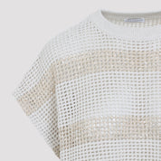 Brunello Cucinelli Knit Striped Sweater - WOMEN CLOTHING - Brunello Cucinelli - T.Luxy