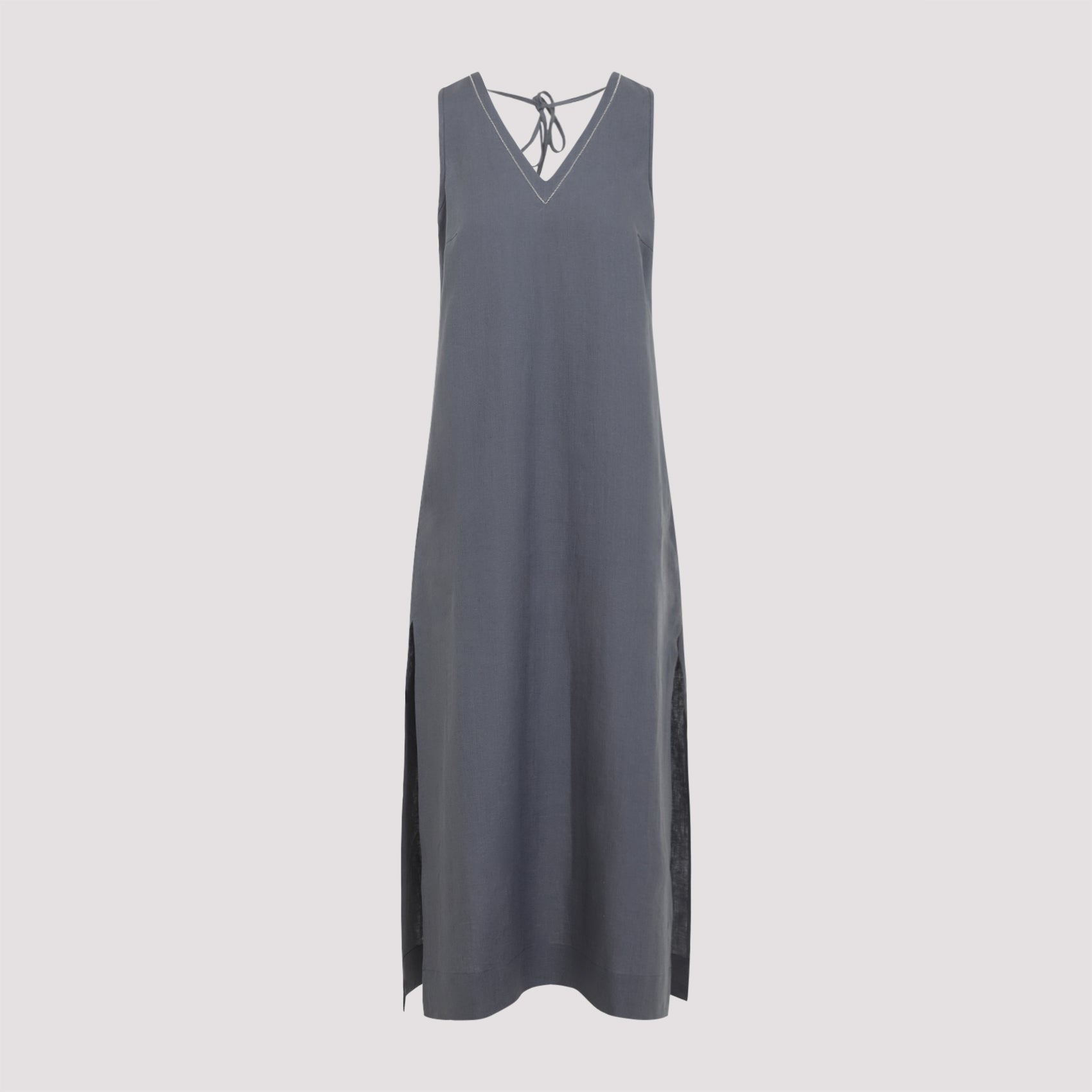 Peserico V - Neckline Long Dress - WOMEN CLOTHING - Peserico - T.Luxy