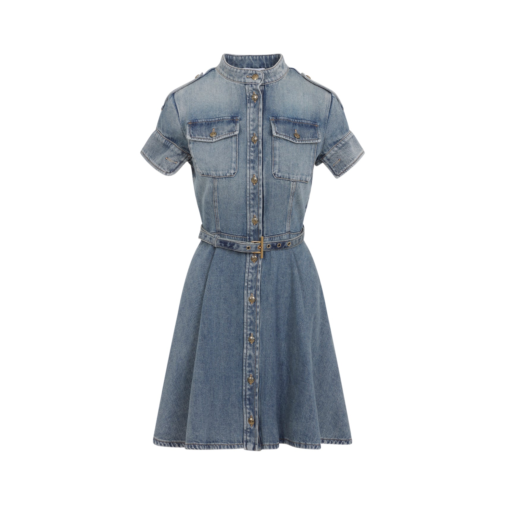 Alexander Mcqueen Denim Mini Dress - WOMEN CLOTHING - Alexander Mcqueen - T.Luxy