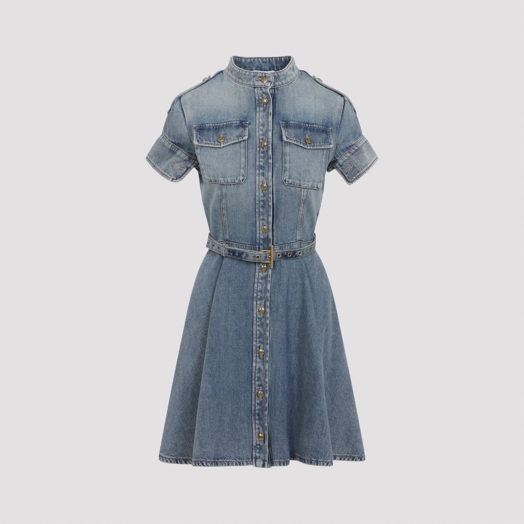Alexander Mcqueen Denim Mini Dress - WOMEN CLOTHING - Alexander Mcqueen - T.Luxy
