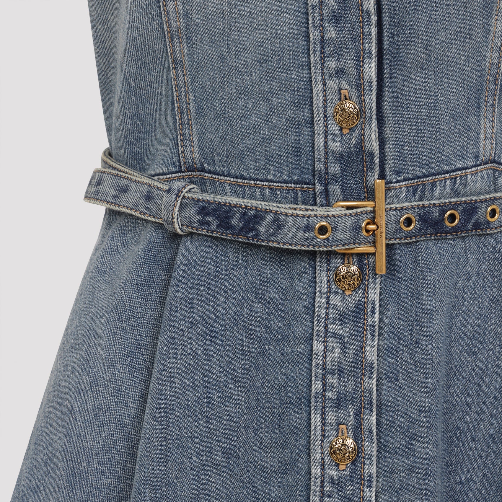 Alexander Mcqueen Denim Mini Dress - WOMEN CLOTHING - Alexander Mcqueen - T.Luxy