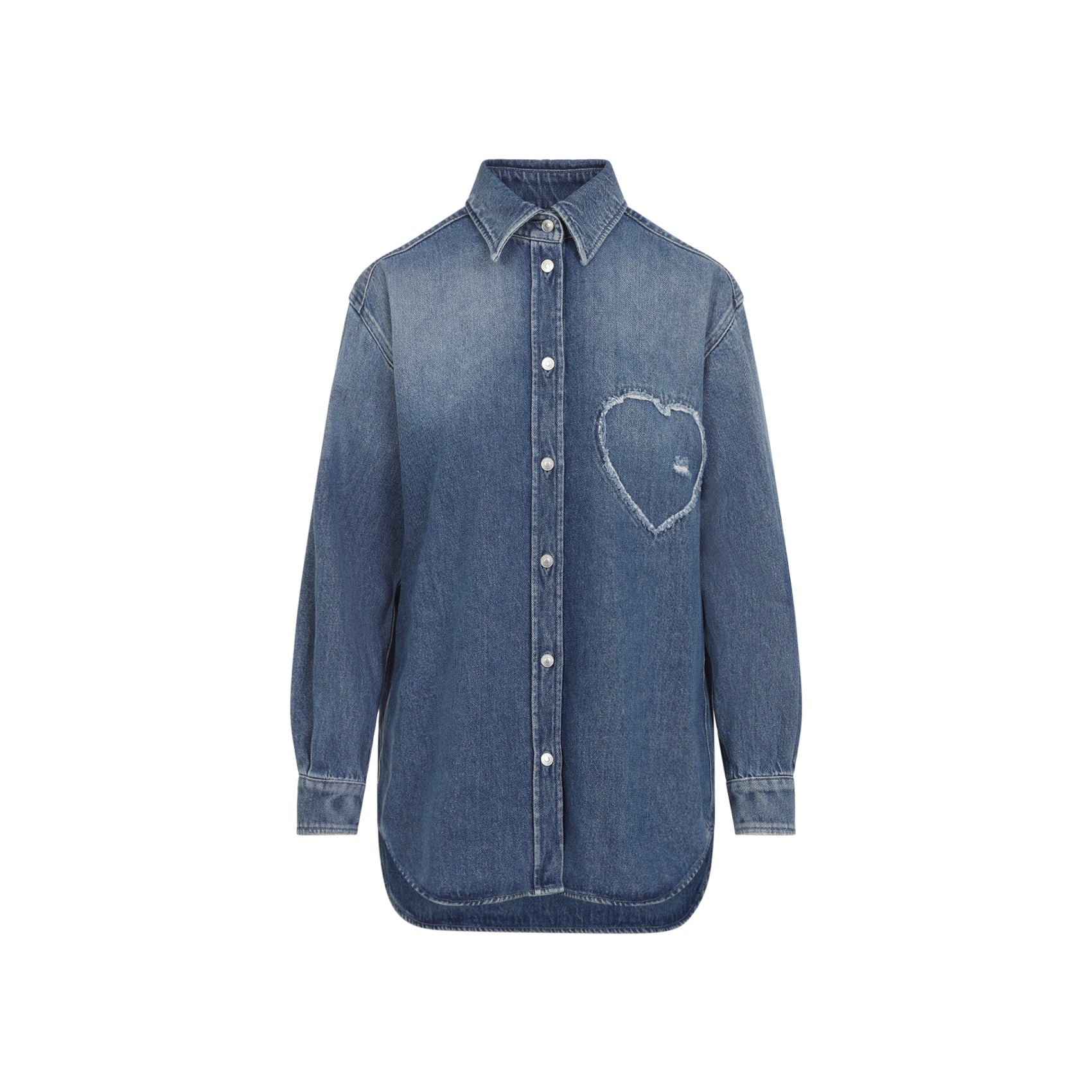 Moschino Heart Denim Shirt - WOMEN CLOTHING - Moschino - T.Luxy