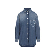 Moschino Heart Denim Shirt - WOMEN CLOTHING - Moschino - T.Luxy