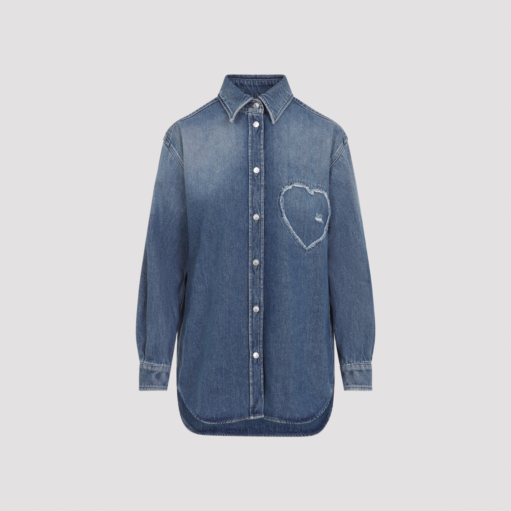 Moschino Heart Denim Shirt - WOMEN CLOTHING - Moschino - T.Luxy