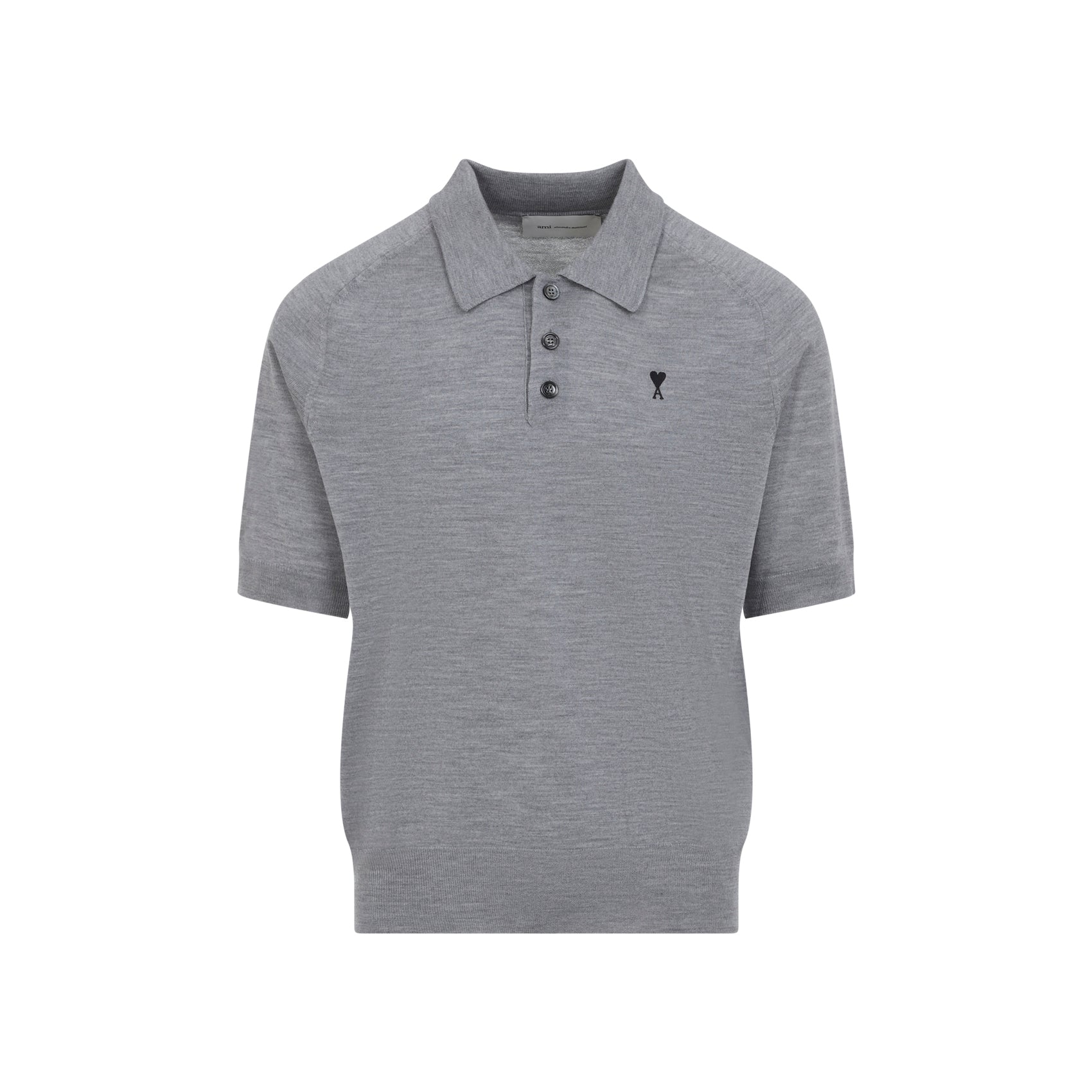 Ami Paris Polo - Grey | 7716f44df1418e8aae2510a9e97f8575ebca9ad8