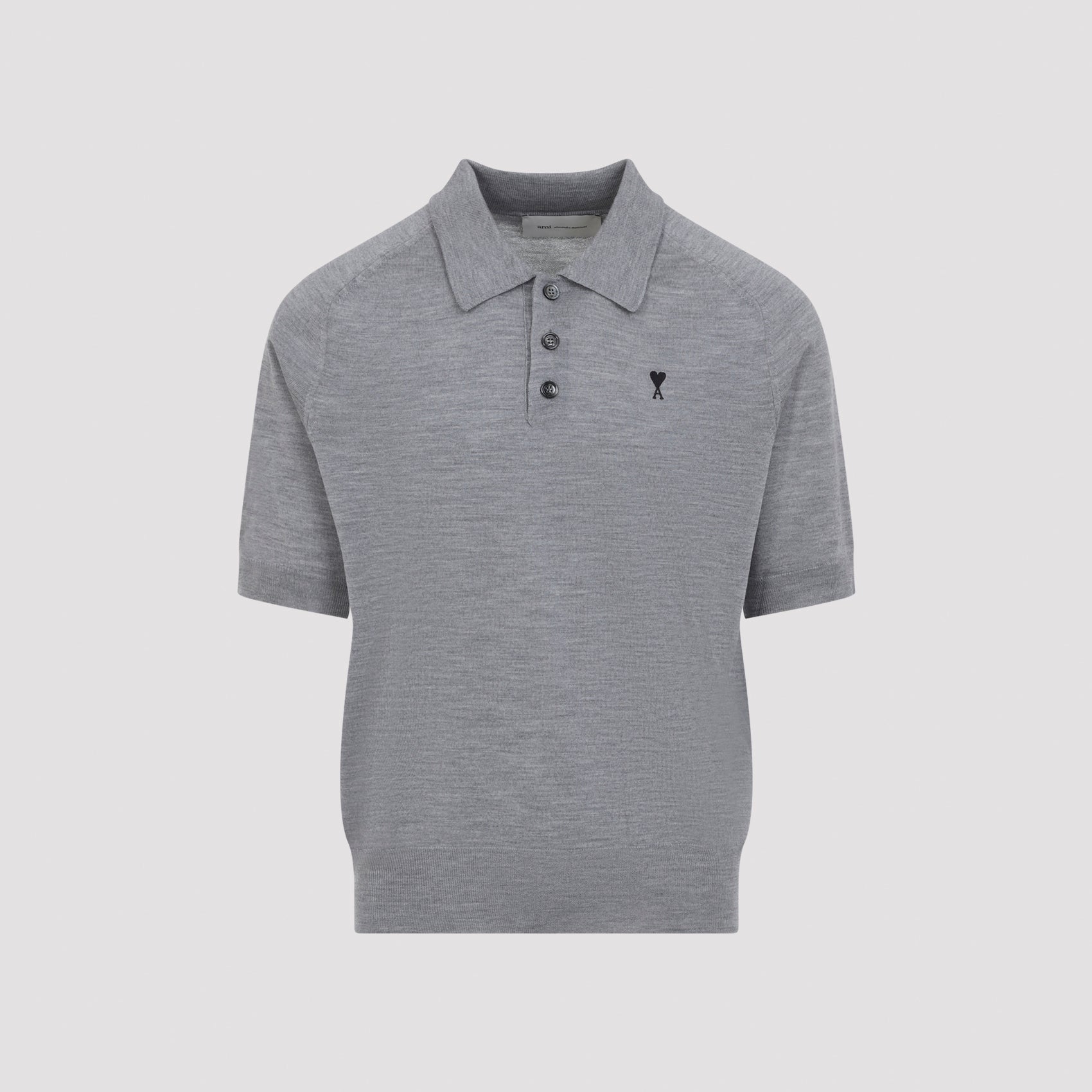 Ami Paris Polo - Grey | 9f5b112fff9f40bc67acbb9fcb98c8773289b494