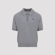 Ami Paris Polo - Grey | 9f5b112fff9f40bc67acbb9fcb98c8773289b494