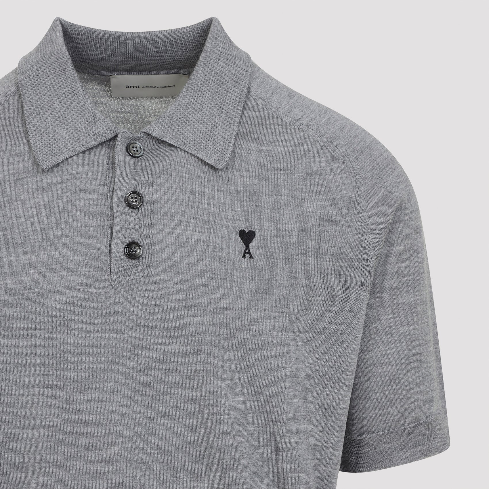 Ami Paris Polo - Grey | 194b5c6f5fdf93c1533f27c300616438d82fa492
