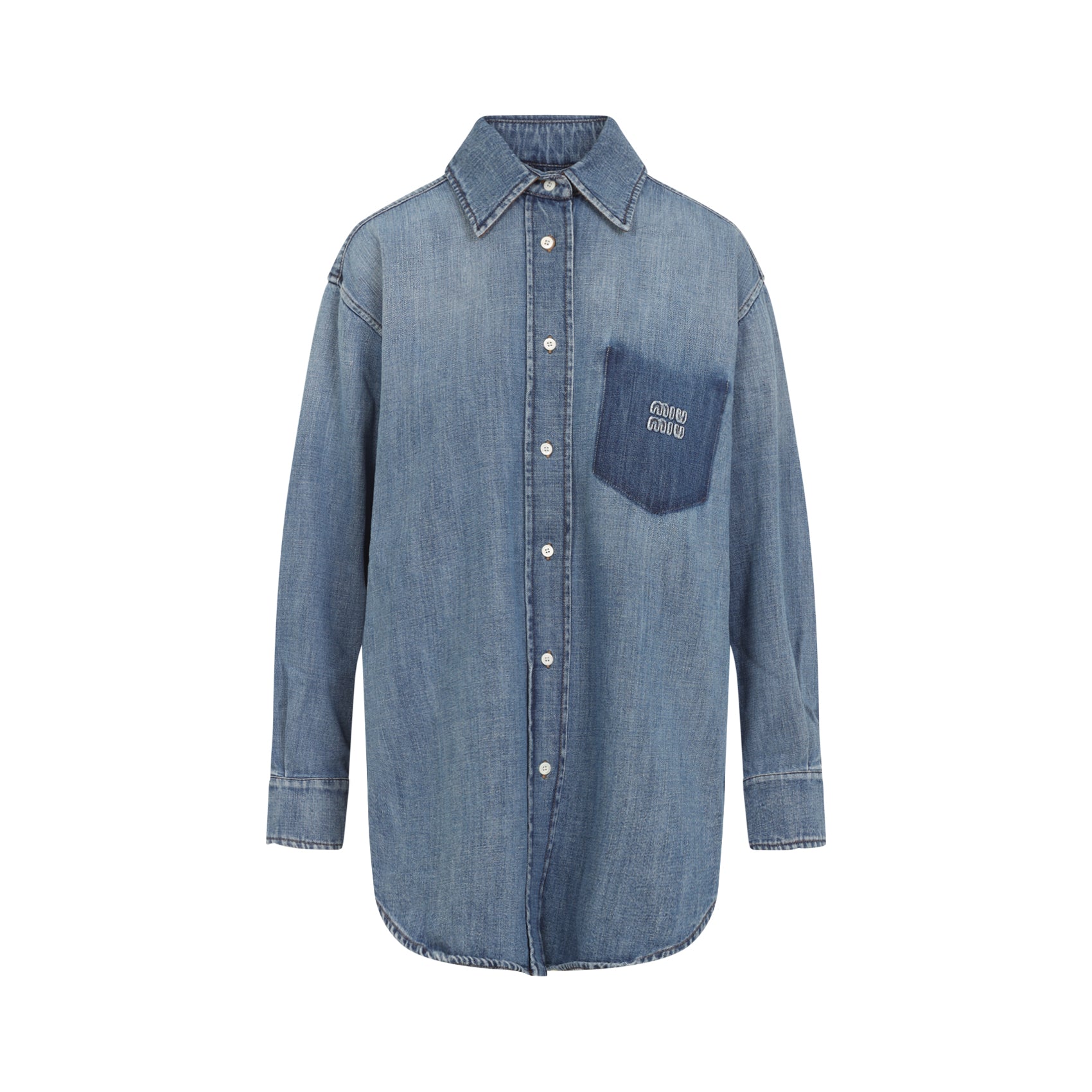 Miu Miu Shirts - Blue | d4338b7c2e6df715257b32e1d632cb65dfd86e74