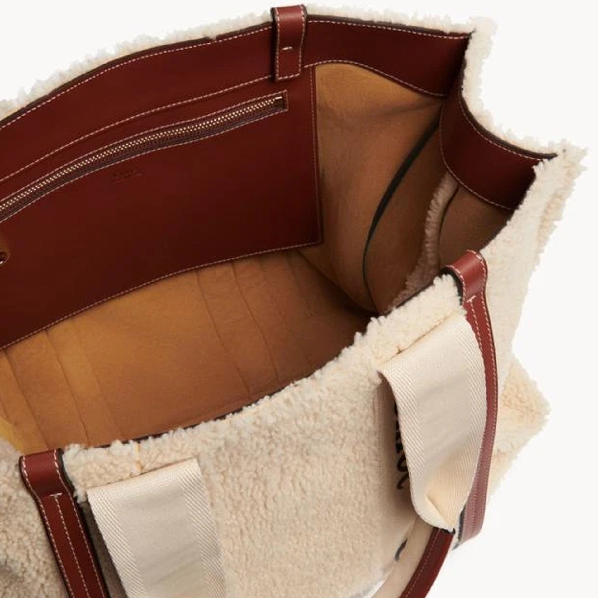 Chloé Woody Shearling Tote Bag - WOMEN BAGS - CHLOE' - T.Luxy