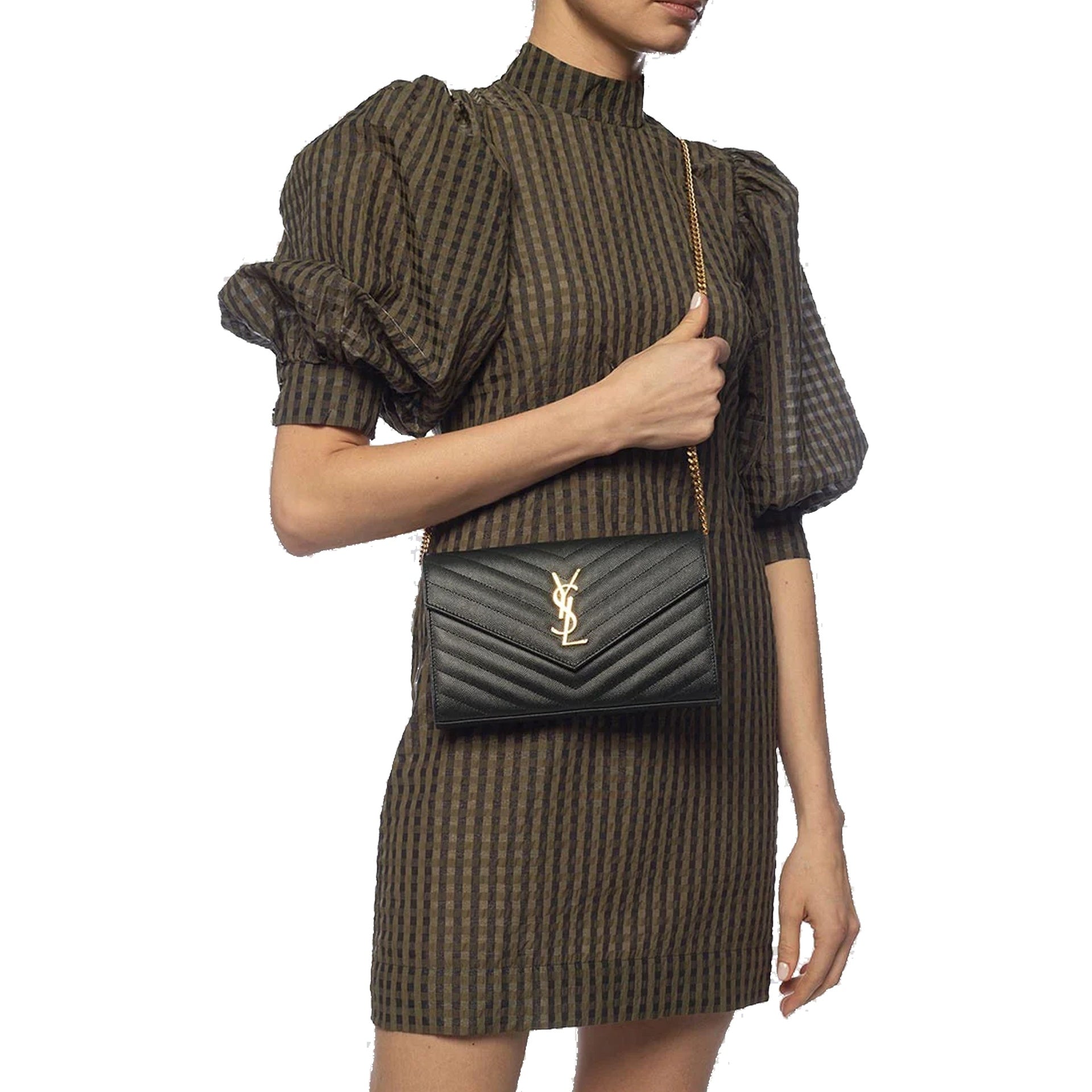 Saint Laurent Monogram Grain De Poudre Bag