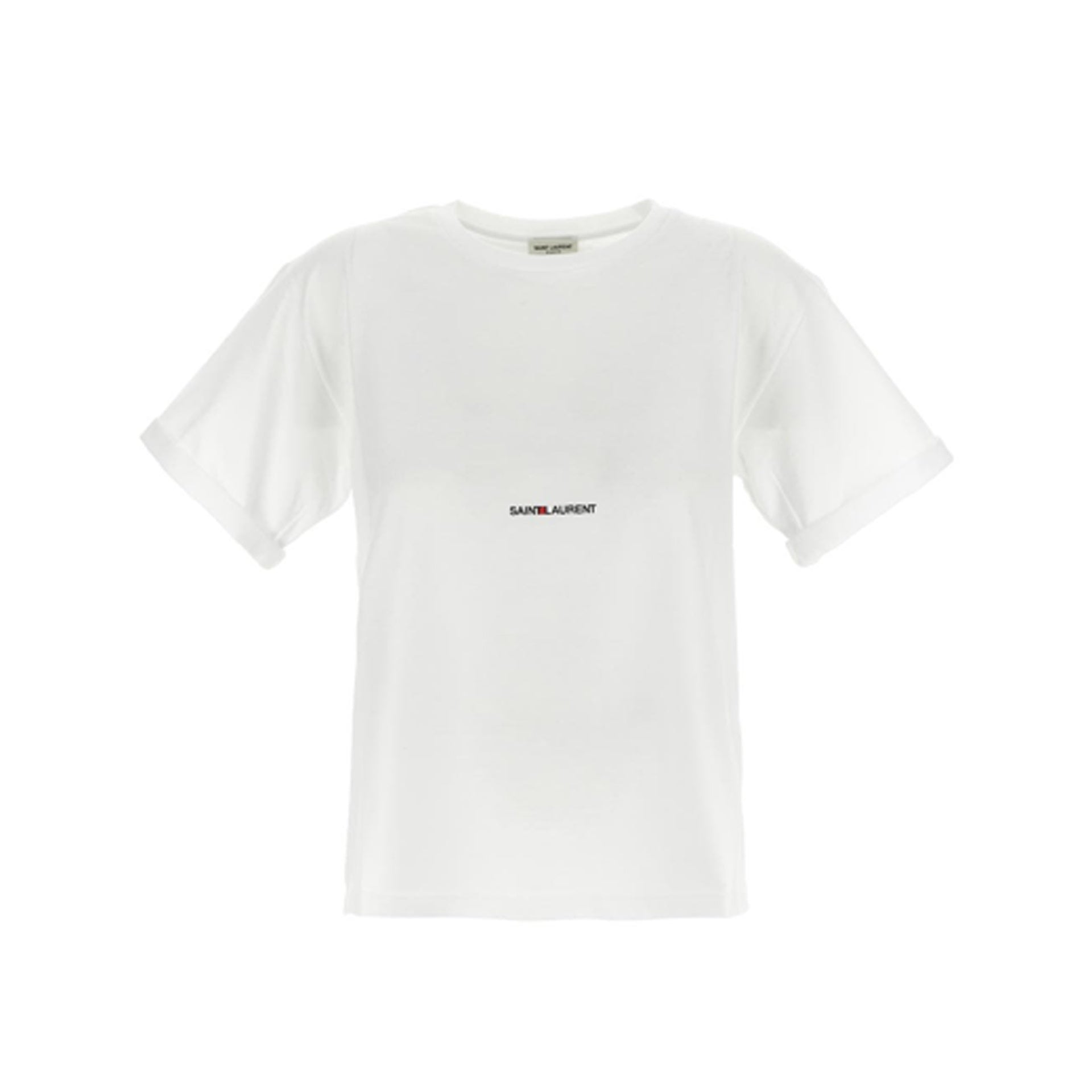 Saint Laurent Cotton Logo T-Shirt - WOMEN CLOTHING - SAINT LAURENT - Tluxy New