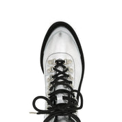 Off-White Metallic Finish Ankle Boots