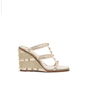 Valentino Garavani Rockstud Wedge Mules - WOMEN SHOES - VALENTINO GARAVANI - T.Luxy
