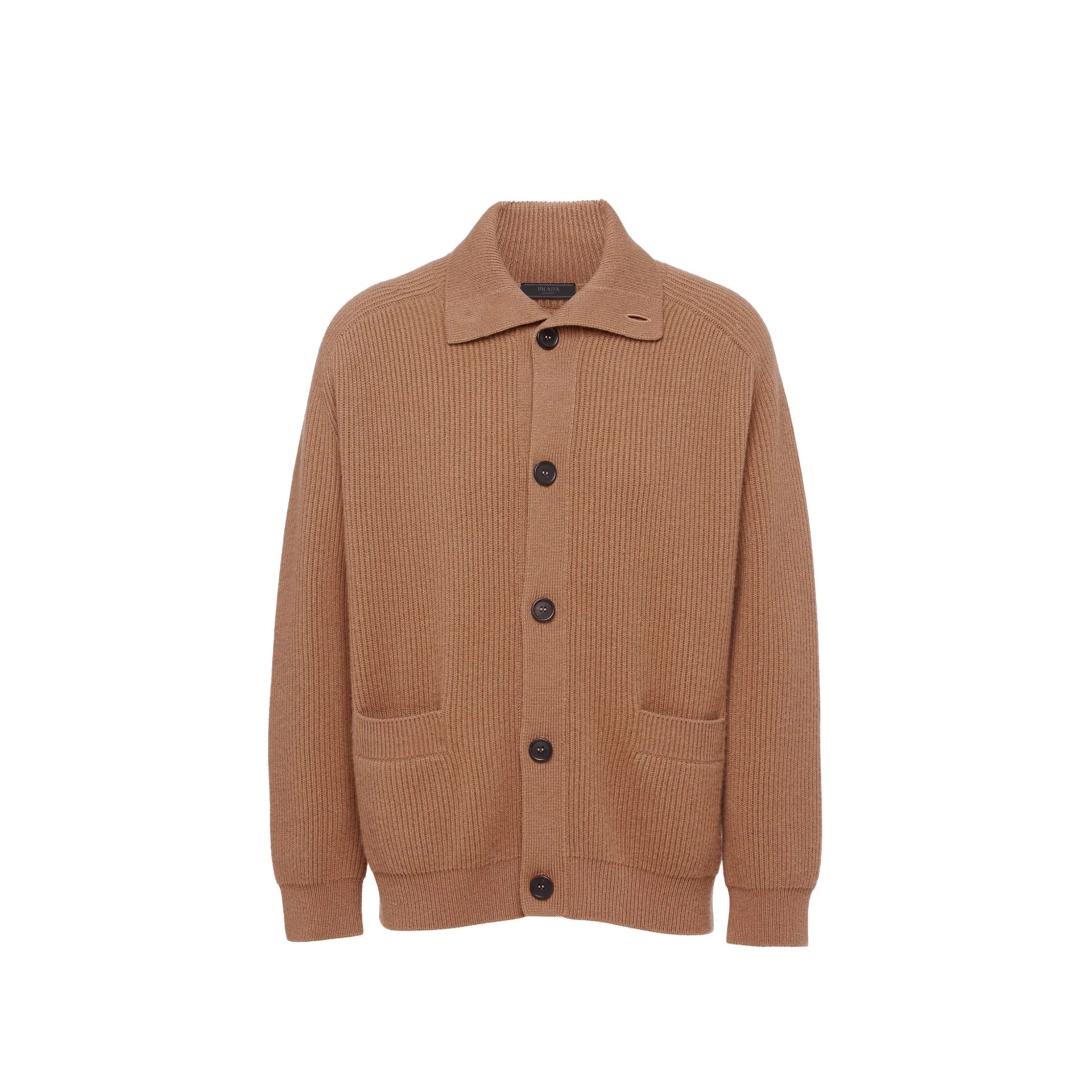 Ribbed Knit Cashmere Cardigan