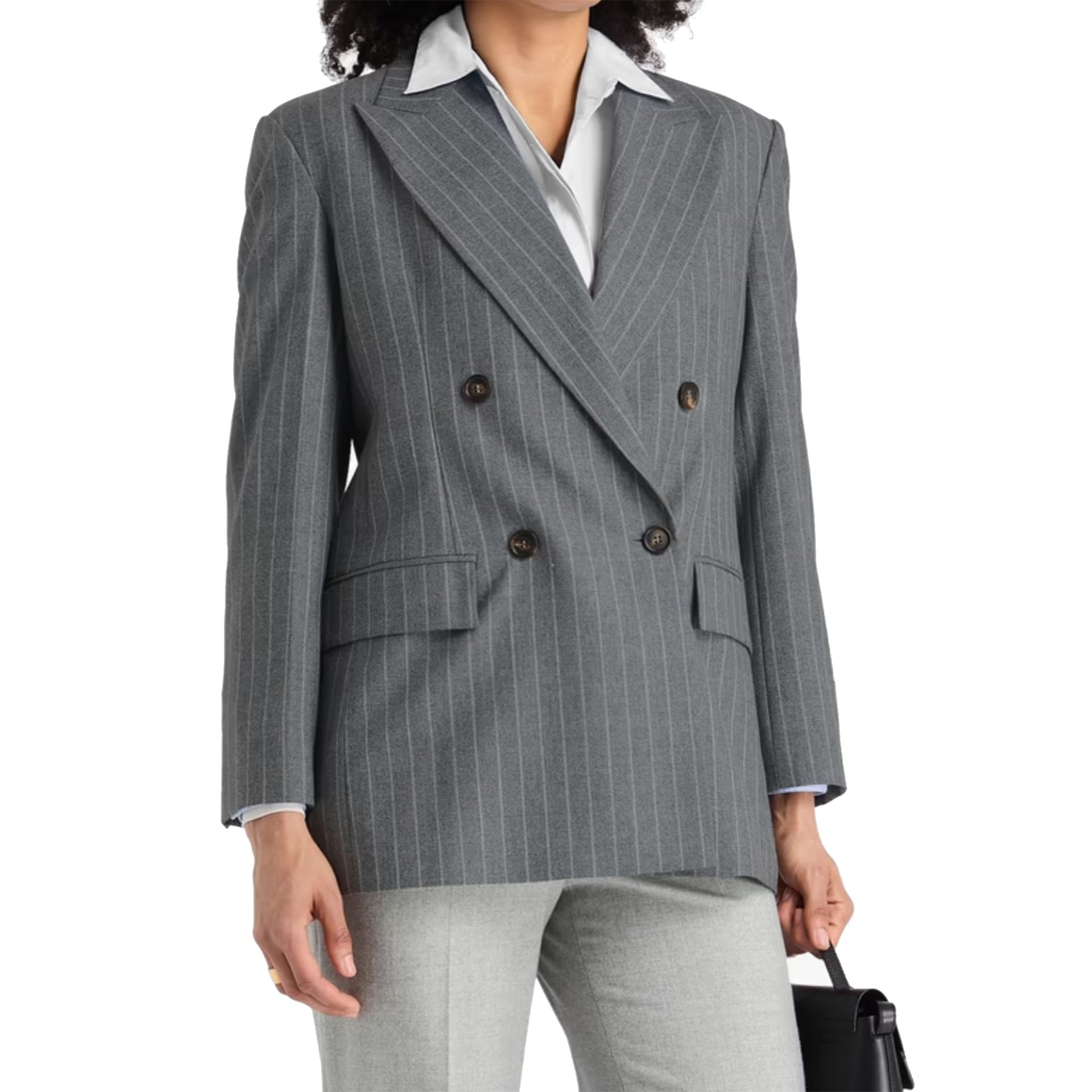 Brunello Cucinelli Pinstriped Wool Blazer