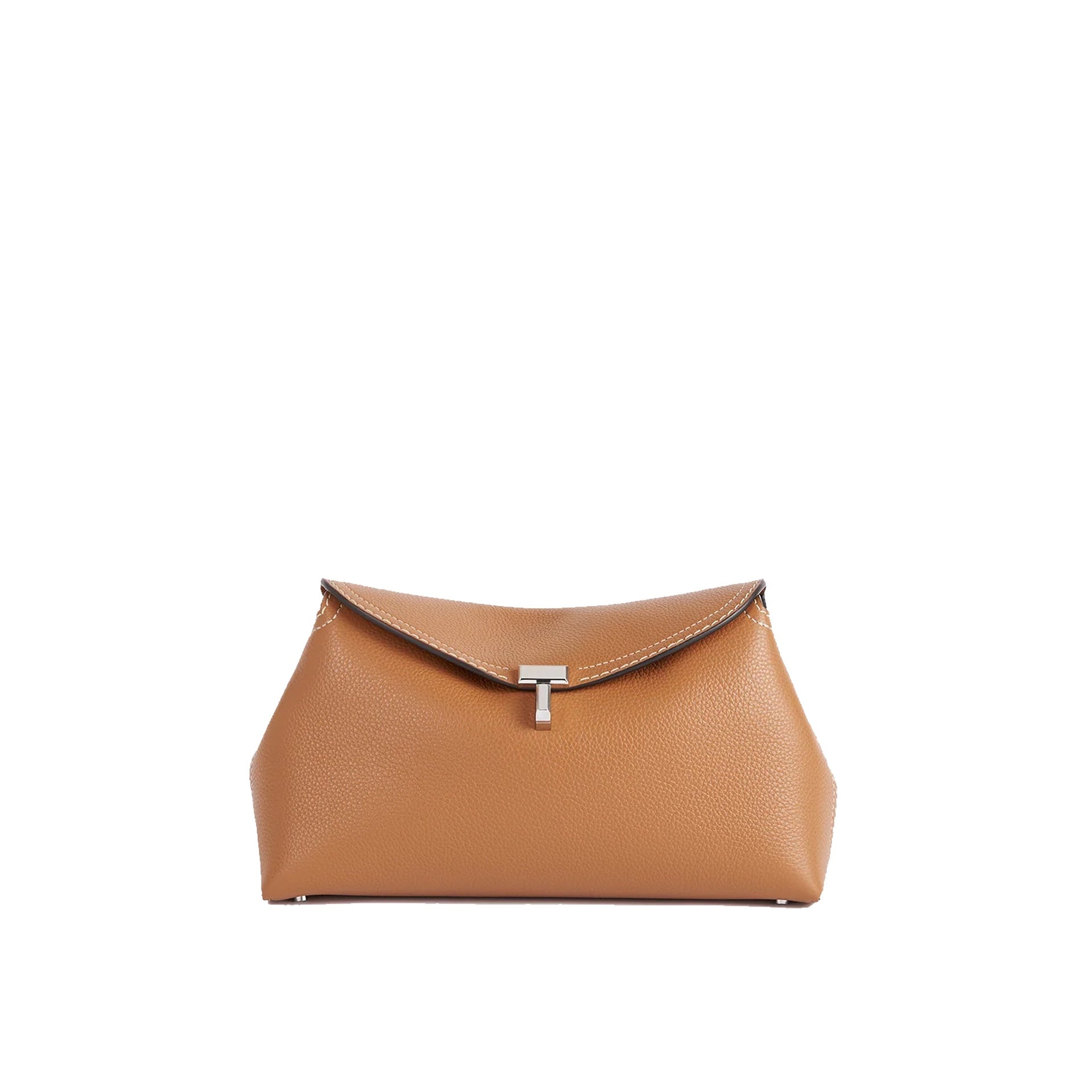 T Lock grained leather clutch Bag