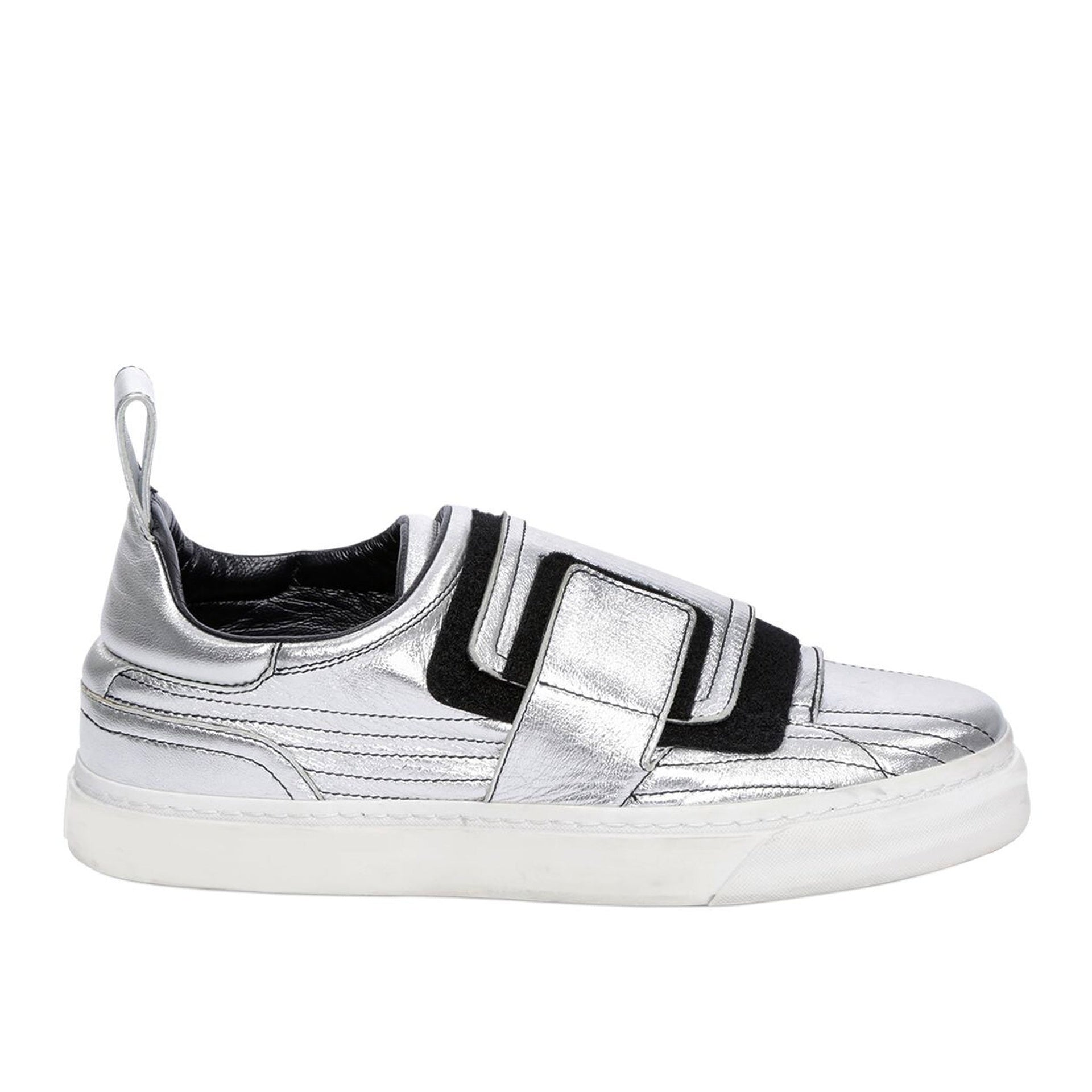 Paco Rabbane Crackled Metallic Leather Sneakers - WOMEN SHOES - PACO RABBANE - T.Luxy