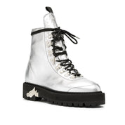 Off-White Metallic Finish Ankle Boots