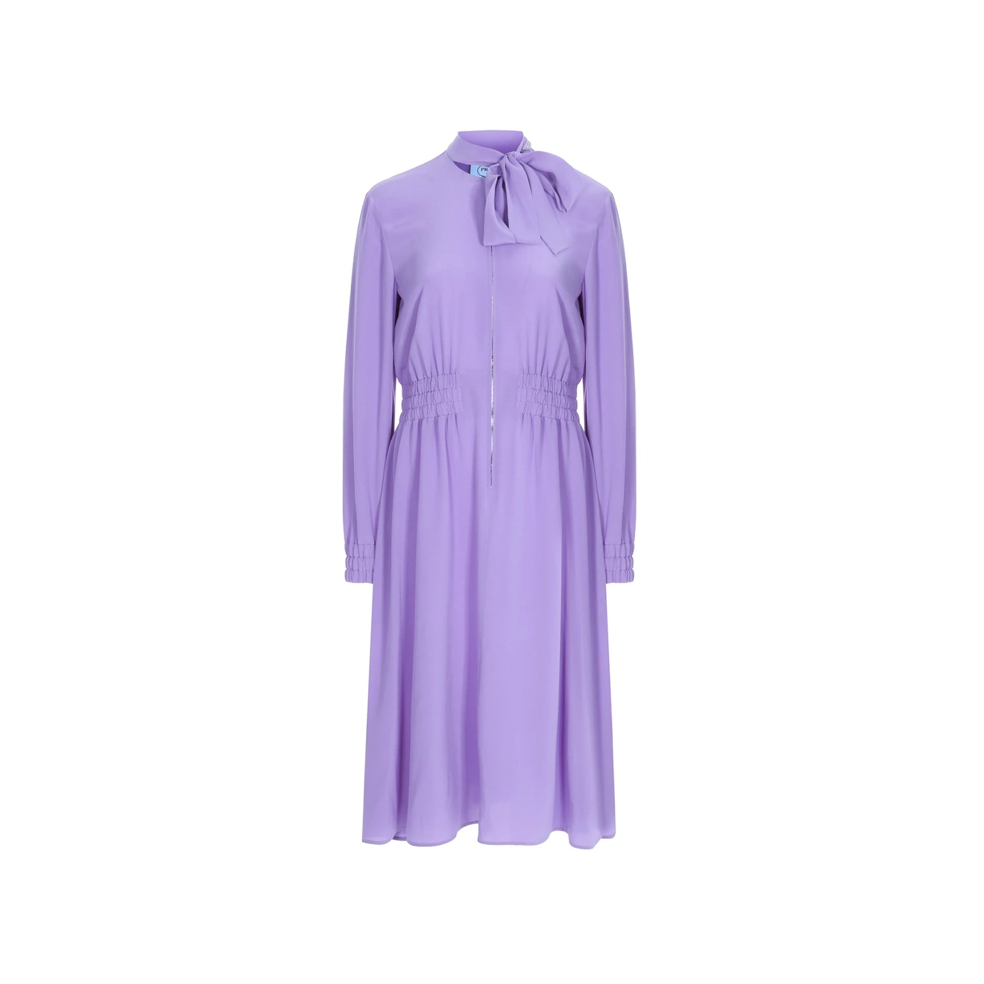 Tie Neck Silk Dress